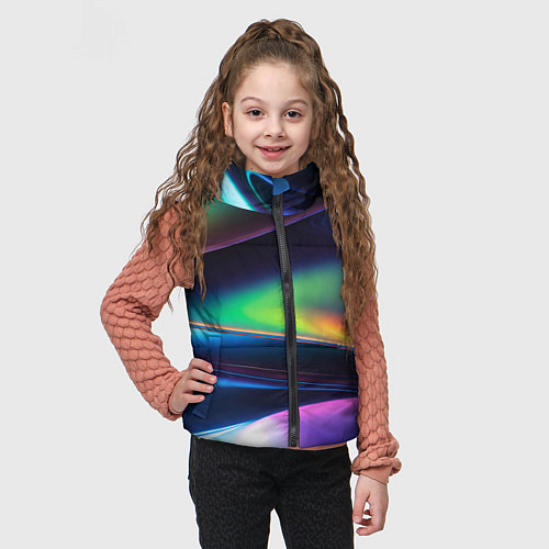Детский жилет Голографический материал / 3D-Черный – фото 3