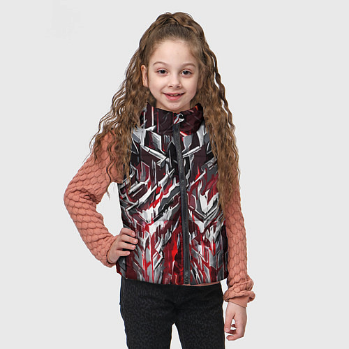 Детский жилет Острый металл красный / 3D-Черный – фото 3