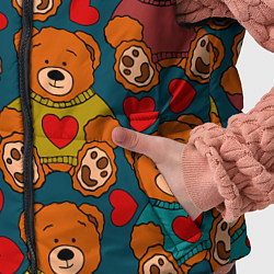 Детский жилет Мишки игрушки в цветных свитерах и сердечки, цвет: 3D-красный — фото 2