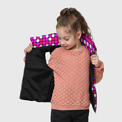 Детский жилет Розовые и белые квадраты, цвет: 3D-черный — фото 2