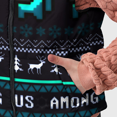 Детский жилет Among us зима олени / 3D-Светло-серый – фото 5