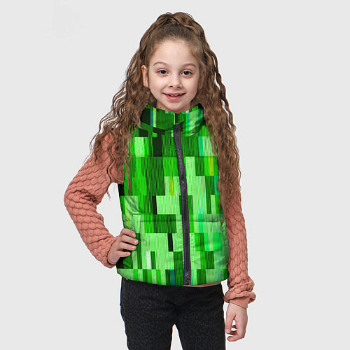 Детский жилет Зелёный глитч / 3D-Черный – фото 3