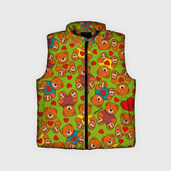 Детский жилет Маленькие мишки и сердечки, цвет: 3D-черный