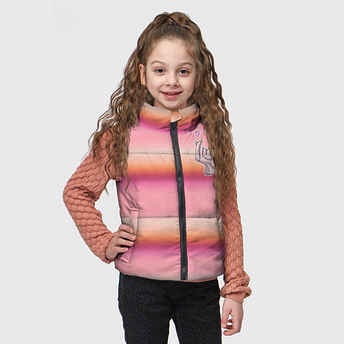 Детский жилет Рука-Вещь: текстура свитера Энид из сериала Уэнсде / 3D-Светло-серый – фото 3