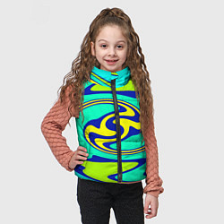 Детский жилет Скрученные неоновые линии, цвет: 3D-светло-серый — фото 2