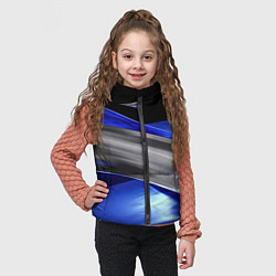 Детский жилет Серебряная вставка на синей абстракции, цвет: 3D-светло-серый — фото 2
