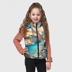 Детский жилет Грани стеклянного камня, цвет: 3D-светло-серый — фото 2