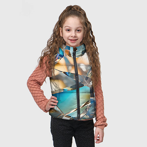 Детский жилет Грани стеклянного камня / 3D-Светло-серый – фото 3