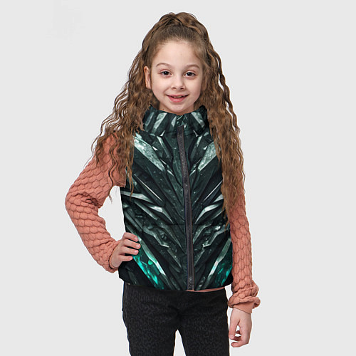 Детский жилет Зелёная малахитовая броня / 3D-Красный – фото 3
