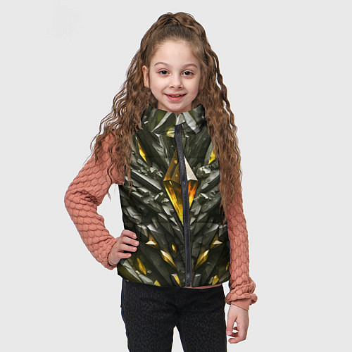 Детский жилет Камень и золотой кристалл / 3D-Светло-серый – фото 3