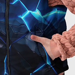 Детский жилет Синий неоновый разлом черной абстракции, цвет: 3D-светло-серый — фото 2
