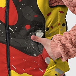 Детский жилет Красные желтые оранжевые пятна краски абстракция, цвет: 3D-светло-серый — фото 2