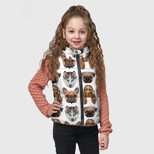 Детский жилет Текстура собак / 3D-Черный – фото 3