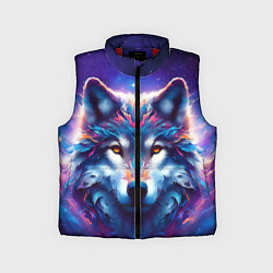 Детский жилет Волк и звезды, цвет: 3D-красный