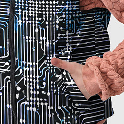Детский жилет Киберпанк схемы белые и синие, цвет: 3D-красный — фото 2