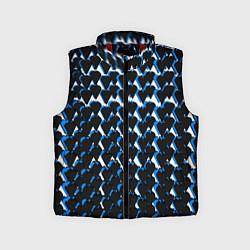 Детский жилет Чёрно-синие сердечки на белом фоне, цвет: 3D-красный