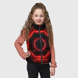 Детский жилет Nvidia style black and red neon, цвет: 3D-светло-серый — фото 2