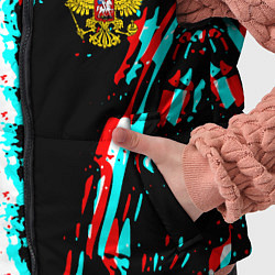 Детский жилет Россия глитч краски текстура спорт, цвет: 3D-черный — фото 2