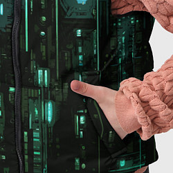 Детский жилет Киберпанк светящиеся голубые элементы, цвет: 3D-красный — фото 2