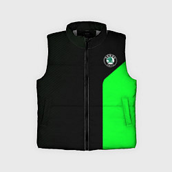 Детский жилет Skoda pattern sport green, цвет: 3D-светло-серый