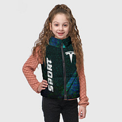 Детский жилет Tesla sport glitch blue, цвет: 3D-черный — фото 2