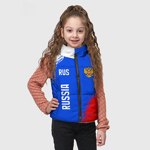Детский жилет Триколор и герб России / 3D-Красный – фото 3