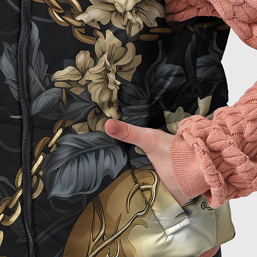 Детский жилет Золотые черепа с цепями / 3D-Светло-серый – фото 5