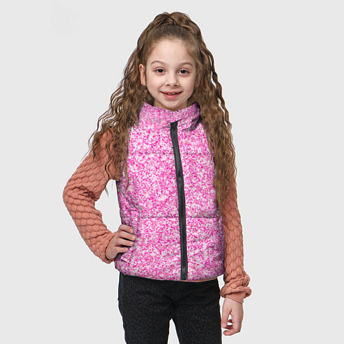 Детский жилет Светло-розовый текстура напыление / 3D-Черный – фото 3