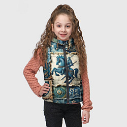 Детский жилет Рыцарь на пэчворк дениме, цвет: 3D-красный — фото 2