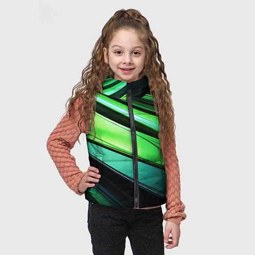 Детский жилет Абстрактные геометрические плавные линии минимализ / 3D-Красный – фото 3