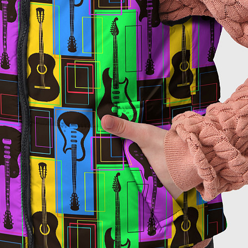 Детский жилет Красочные гитары / 3D-Светло-серый – фото 5