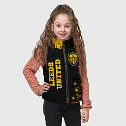 Детский жилет Leeds United - gold gradient вертикально, цвет: 3D-черный — фото 2