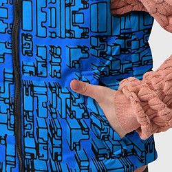 Детский жилет Синие фигуры с эффектом рыбьего глаза, цвет: 3D-светло-серый — фото 2