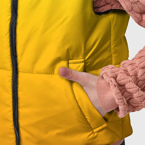 Детский жилет Градиент насыщенный жёлтый / 3D-Светло-серый – фото 5