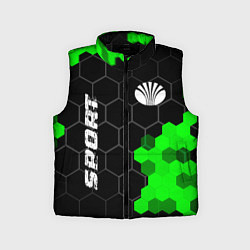 Детский жилет Daewoo green sport hexagon, цвет: 3D-черный