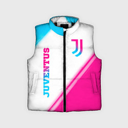 Детский жилет Juventus neon gradient style вертикально, цвет: 3D-черный