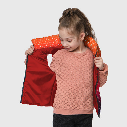 Детский жилет Градиент оранжево-фиолетовый со звёздочками / 3D-Красный – фото 4