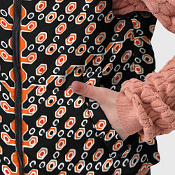 Детский жилет Оранжевые киберпанк ячейки на чёрном фоне, цвет: 3D-черный — фото 2