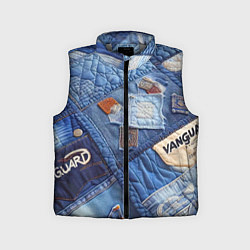 Детский жилет Vanguard jeans patchwork - ai art, цвет: 3D-светло-серый