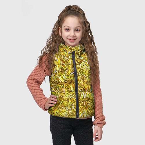 Детский жилет Золотые ленточки / 3D-Черный – фото 3