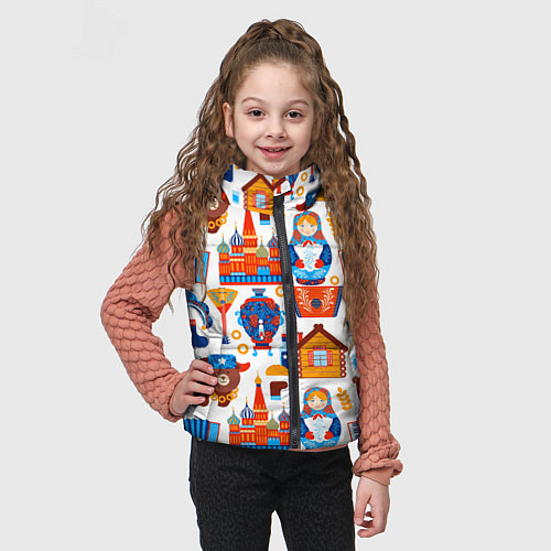 Детский жилет Русские народные традиции / 3D-Черный – фото 3