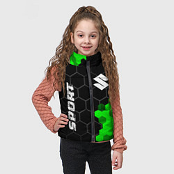Детский жилет Suzuki green sport hexagon, цвет: 3D-черный — фото 2