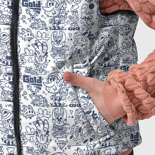 Детский жилет Человечки и животные скетч / 3D-Светло-серый – фото 5