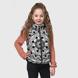 Детский жилет Мандала зенарт чёрно-белая, цвет: 3D-красный — фото 2