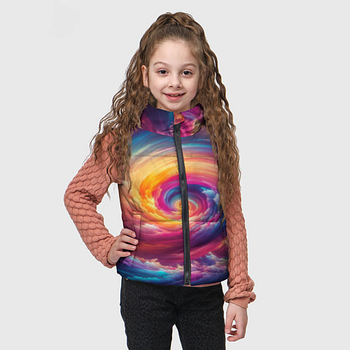 Детский жилет Водоворот ярких красок / 3D-Светло-серый – фото 3