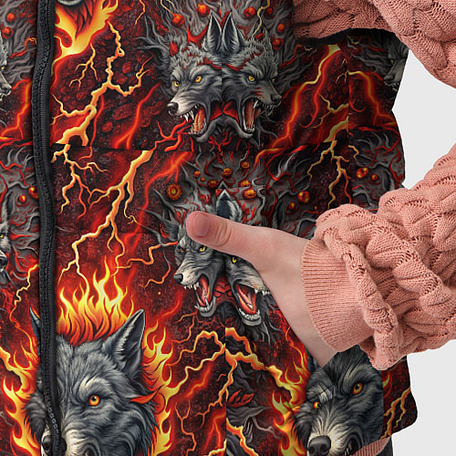 Детский жилет Волки эпичный паттерн / 3D-Светло-серый – фото 5