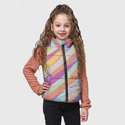 Детский жилет Пастельная диагональ аниме, цвет: 3D-светло-серый — фото 2