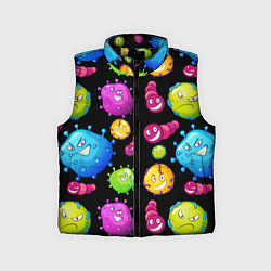 Детский жилет Смешные бактерии паттерн, цвет: 3D-черный