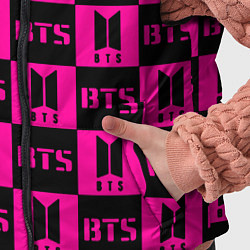 Детский жилет BTS pattern pink logo, цвет: 3D-черный — фото 2