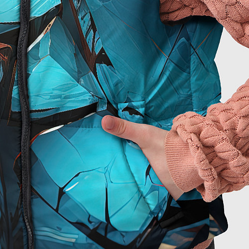 Детский жилет Синие объемные плиты / 3D-Светло-серый – фото 5